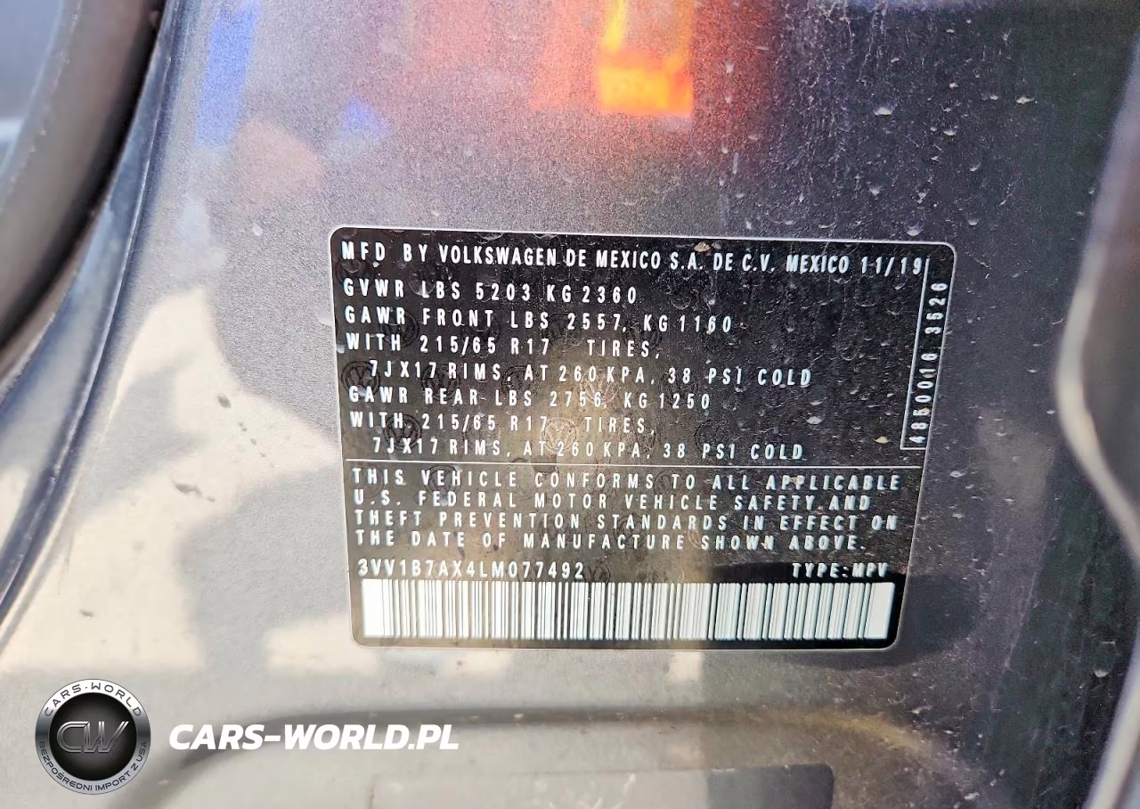 2020 Volkswagen Tiguan S VIN:3VV1B7AX4LM077492 - 13