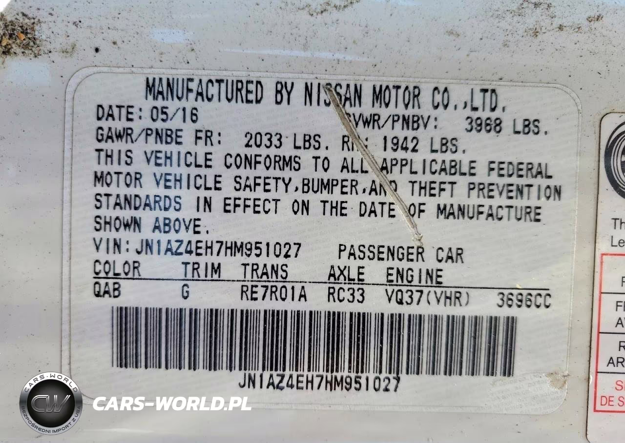 2017 Nissan 370Z Base VIN:JN1AZ4EH7HM951027 - 12