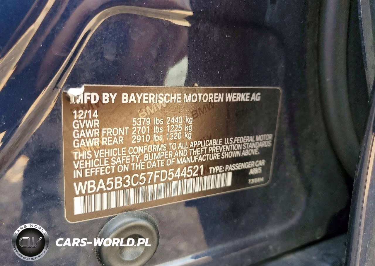 2015 BMW 535 Xi VIN:WBA5B3C57FD544521 - 12