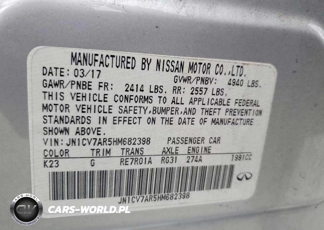 2017 Infiniti Q50 2.0T Premium VIN:JN1CV7AR5HM682398 - 12