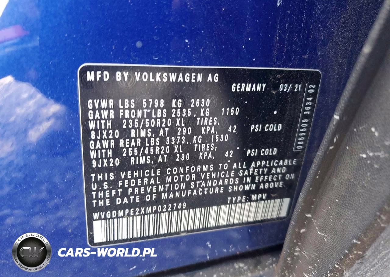 2021 Volkswagen Id.4 First Edition VIN:WVGDMPE2XMP022749 - 12