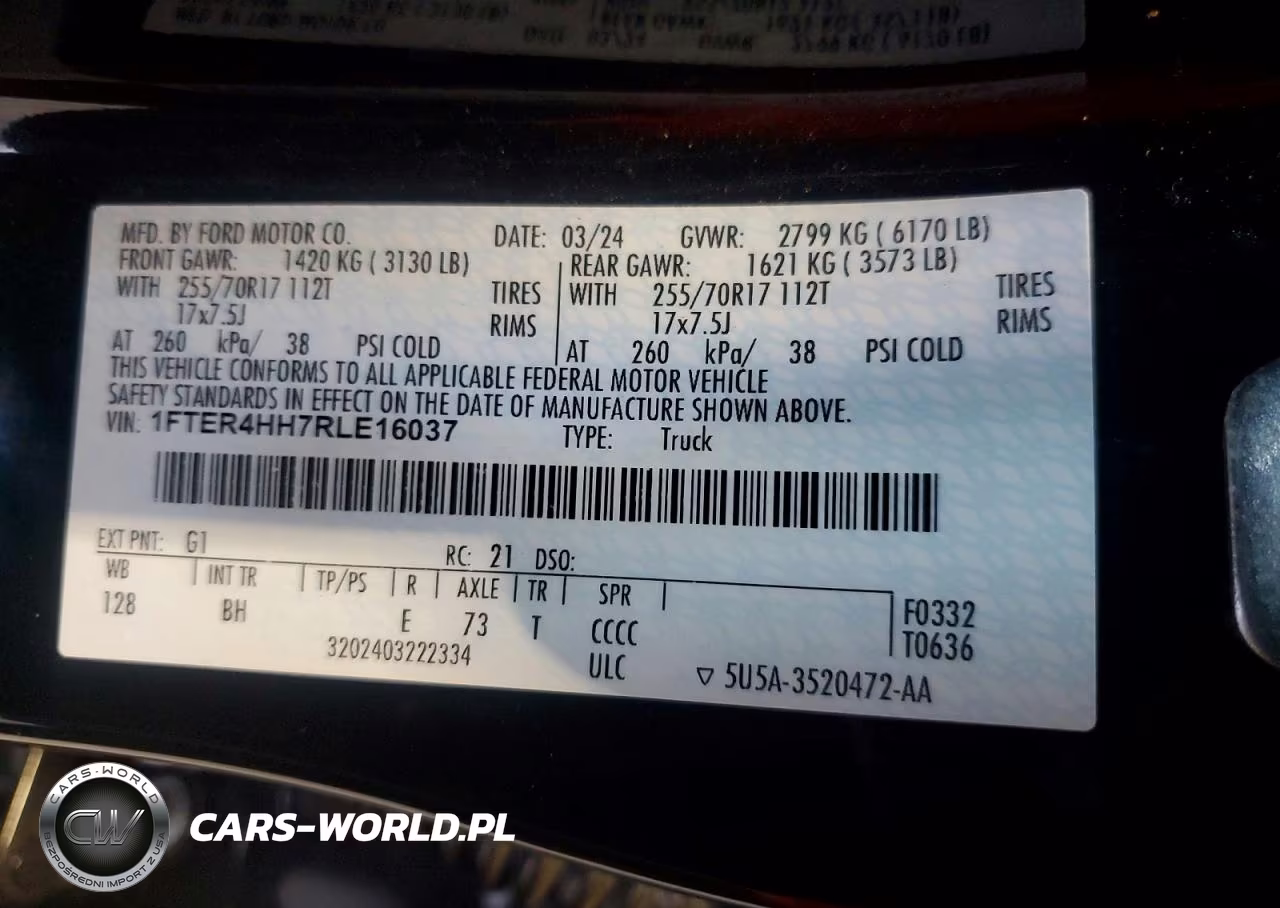 2024 Ford Ranger Xlt VIN:1FTER4HH7RLE16037 - 12