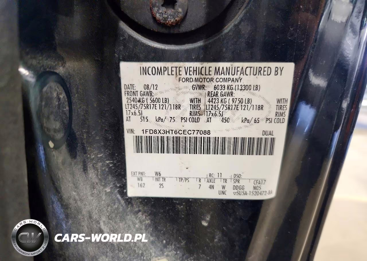 2012 Ford F350 Super Duty VIN:1FD8X3HT6CEC77088 - 12