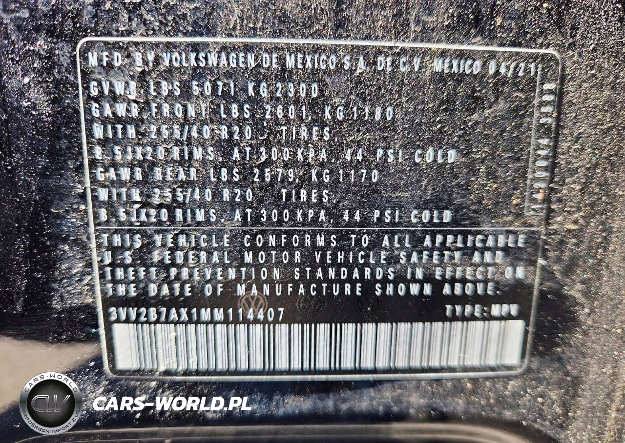 2021 Volkswagen Tiguan Se VIN:3VV2B7AX1MM114407 - 13