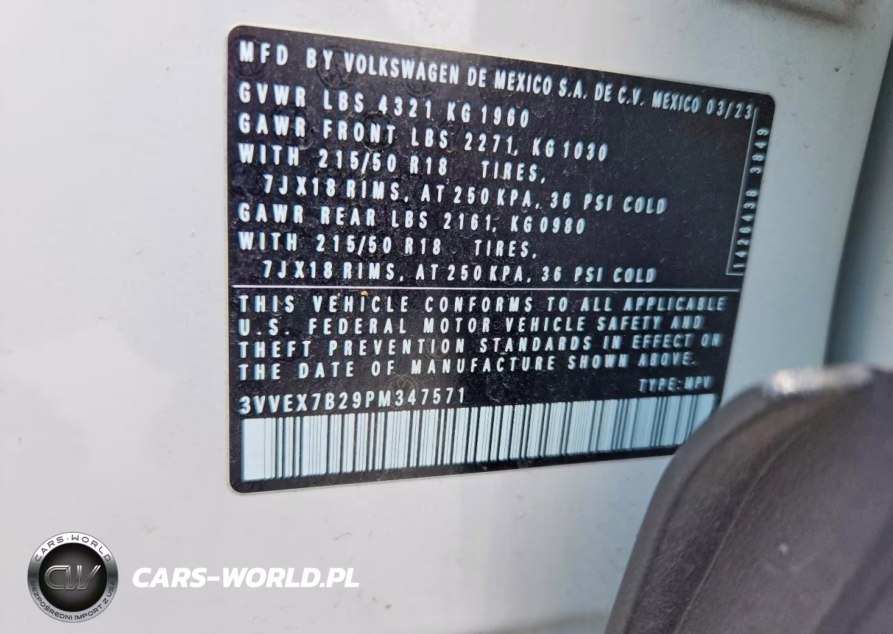 2023 Volkswagen Taos Se VIN:3VVEX7B29PM347571 - 12