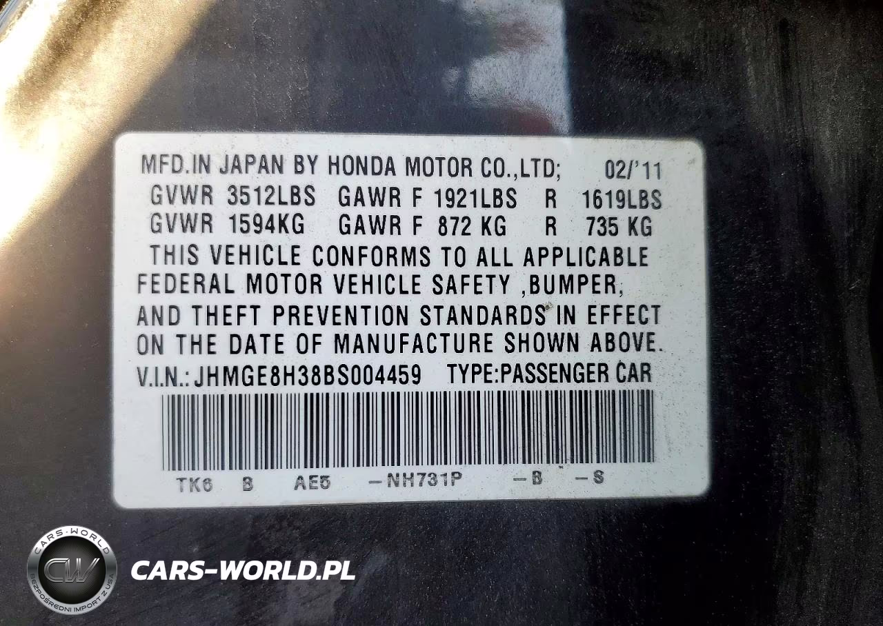 2011 Honda Fit VIN:JHMGE8H38BS004459 - 13