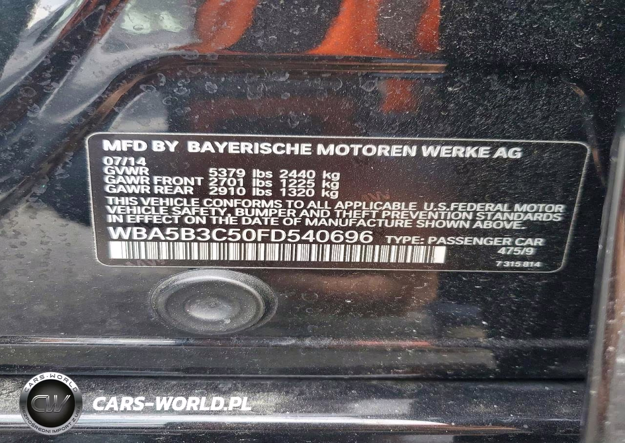 2015 BMW 535 Xi VIN:WBA5B3C50FD540696 - 14