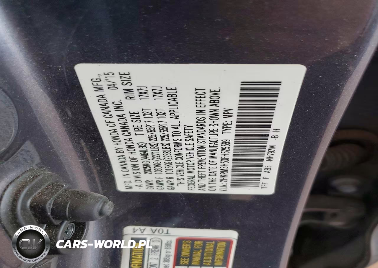 2015 Honda Cr-V Ex VIN:2HKRM3H50FH529599 - 13