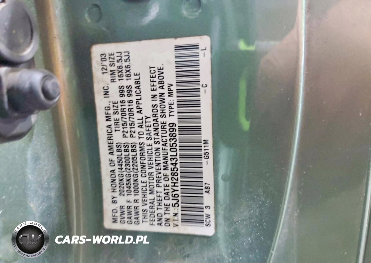 2003 Honda Element Ex VIN:5J6YH28543L053899 - 13