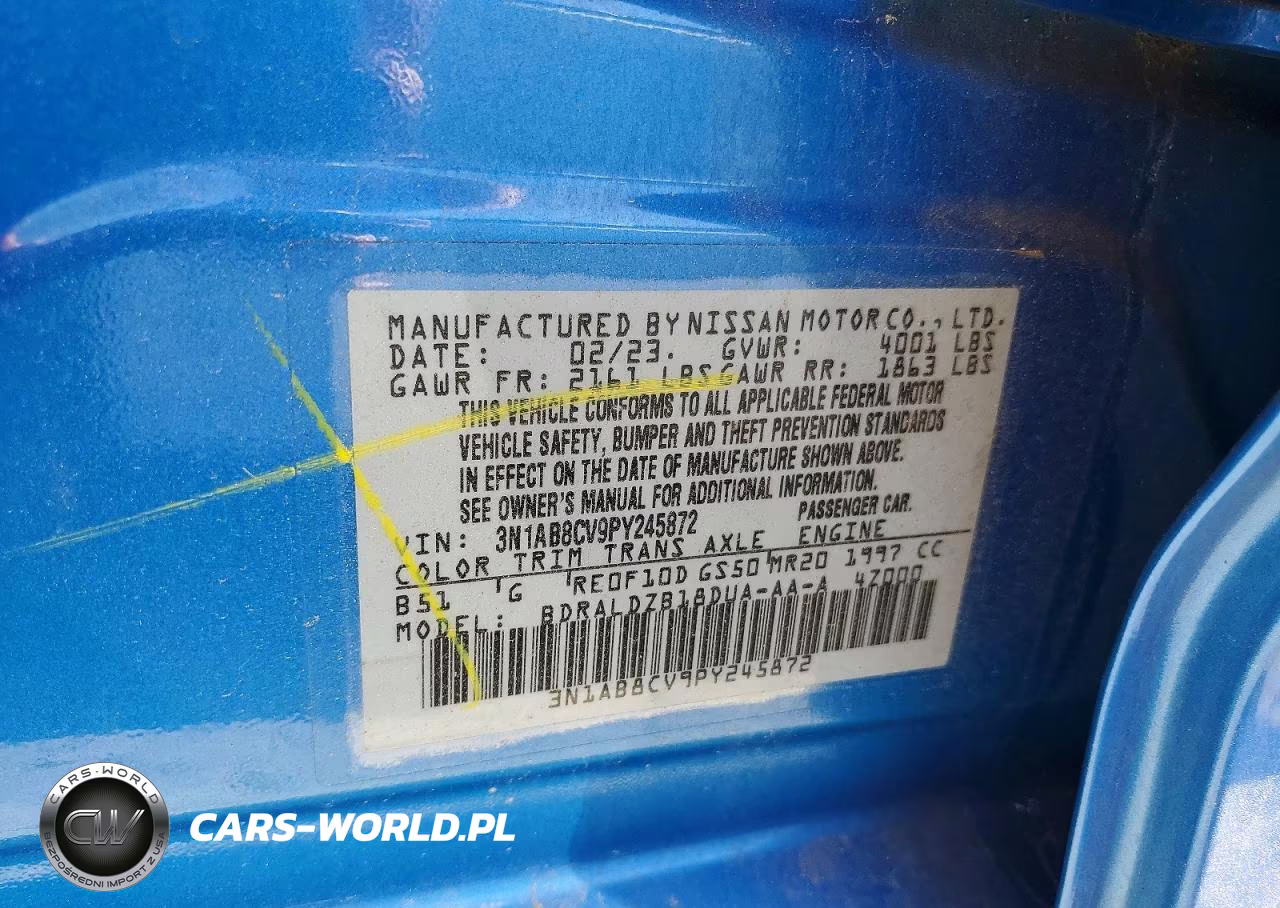 2023 Nissan Sentra Sv VIN:3N1AB8CV9PY245872 - 12