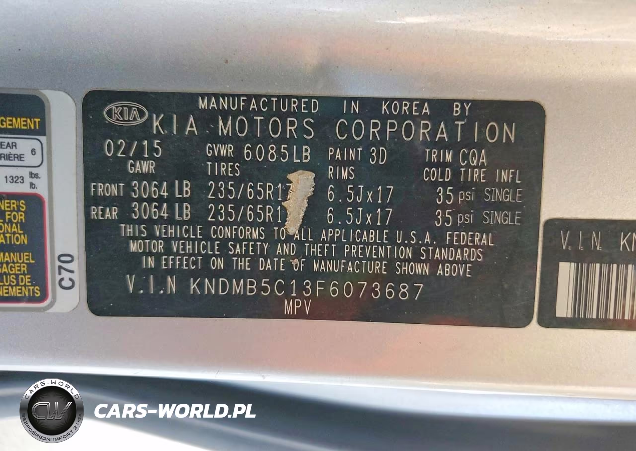 2015 Kia Sedona Lx VIN:KNDMB5C13F6073687 - 13