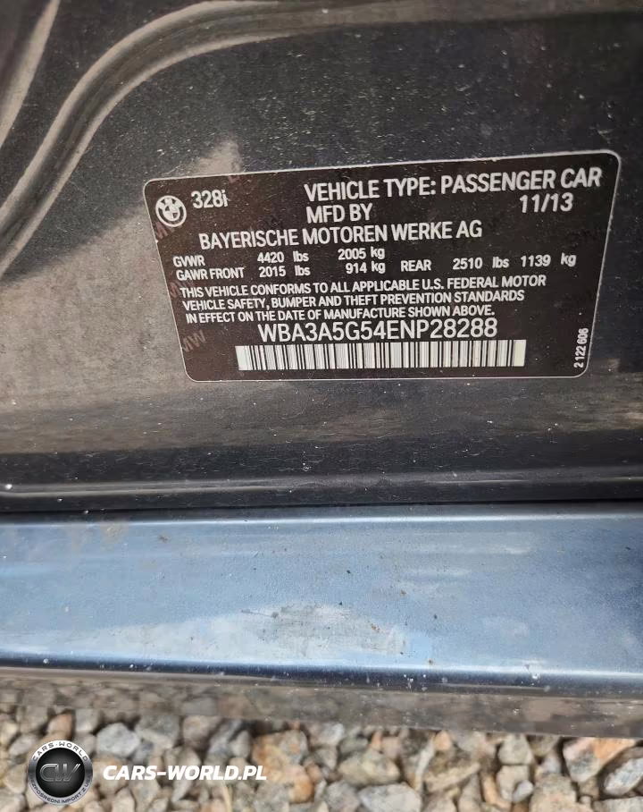 2014 BMW 328 I VIN:WBA3A5G54ENP28288 - 12