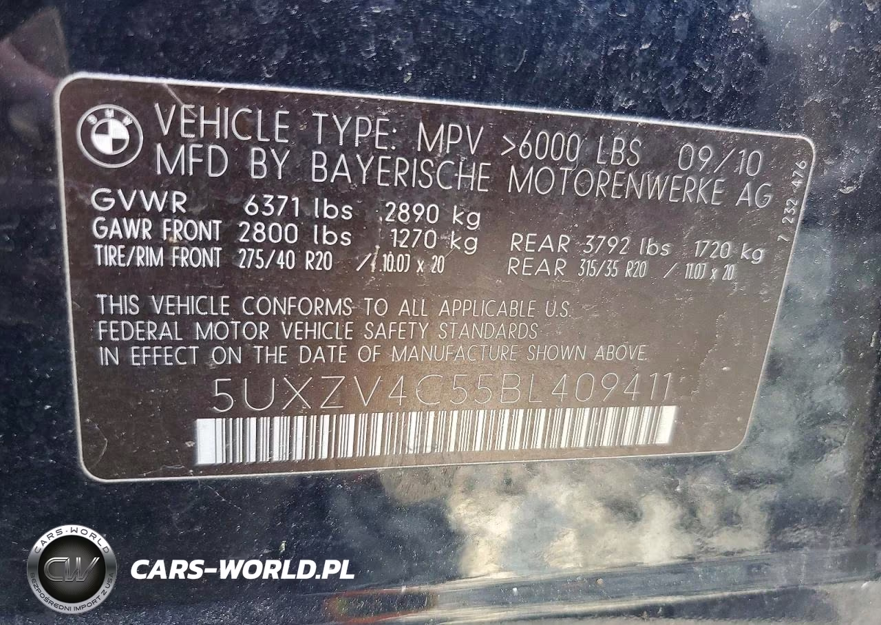 2011 BMW X5 xDrive35I VIN:5UXZV4C55BL409411 - 13