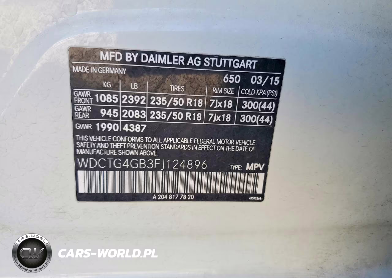 2015 Mercedes-Benz Gla 250 4Matic VIN:WDCTG4GB3FJ124896 - 12