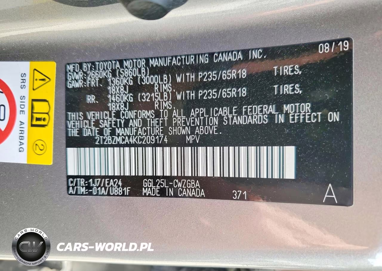 2019 Lexus Rx 350 Base VIN:2T2BZMCA4KC209174 - 13