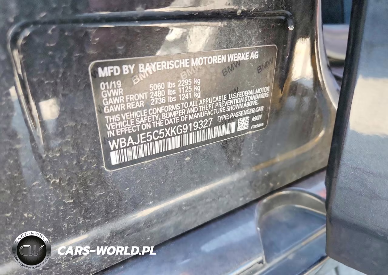2019 BMW 540 I VIN:WBAJE5C5XKG919327 - 12