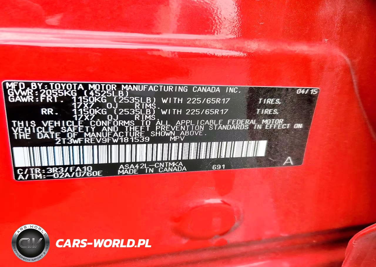 2015 Toyota Rav4 Xle VIN:2T3WFREV9FW181539 - 14