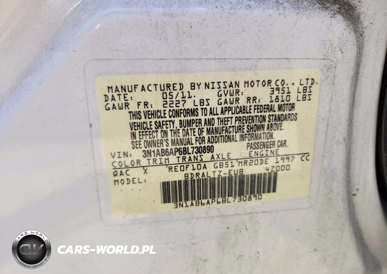 2011 Nissan Sentra 2.0 VIN:3N1AB6AP6BL730890 - 13