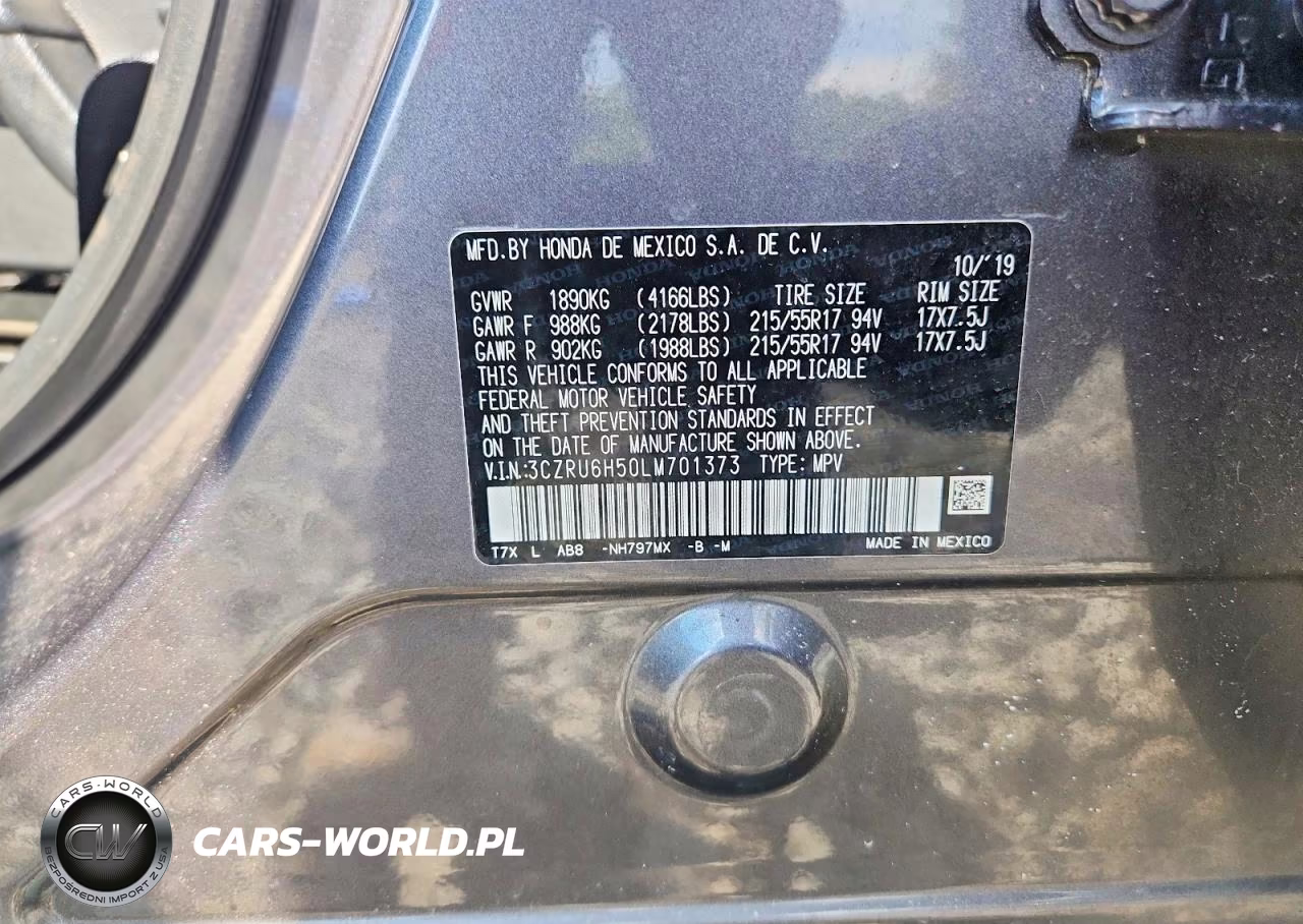 2020 Honda Hr-V Ex VIN:3CZRU6H50LM701373 - 12