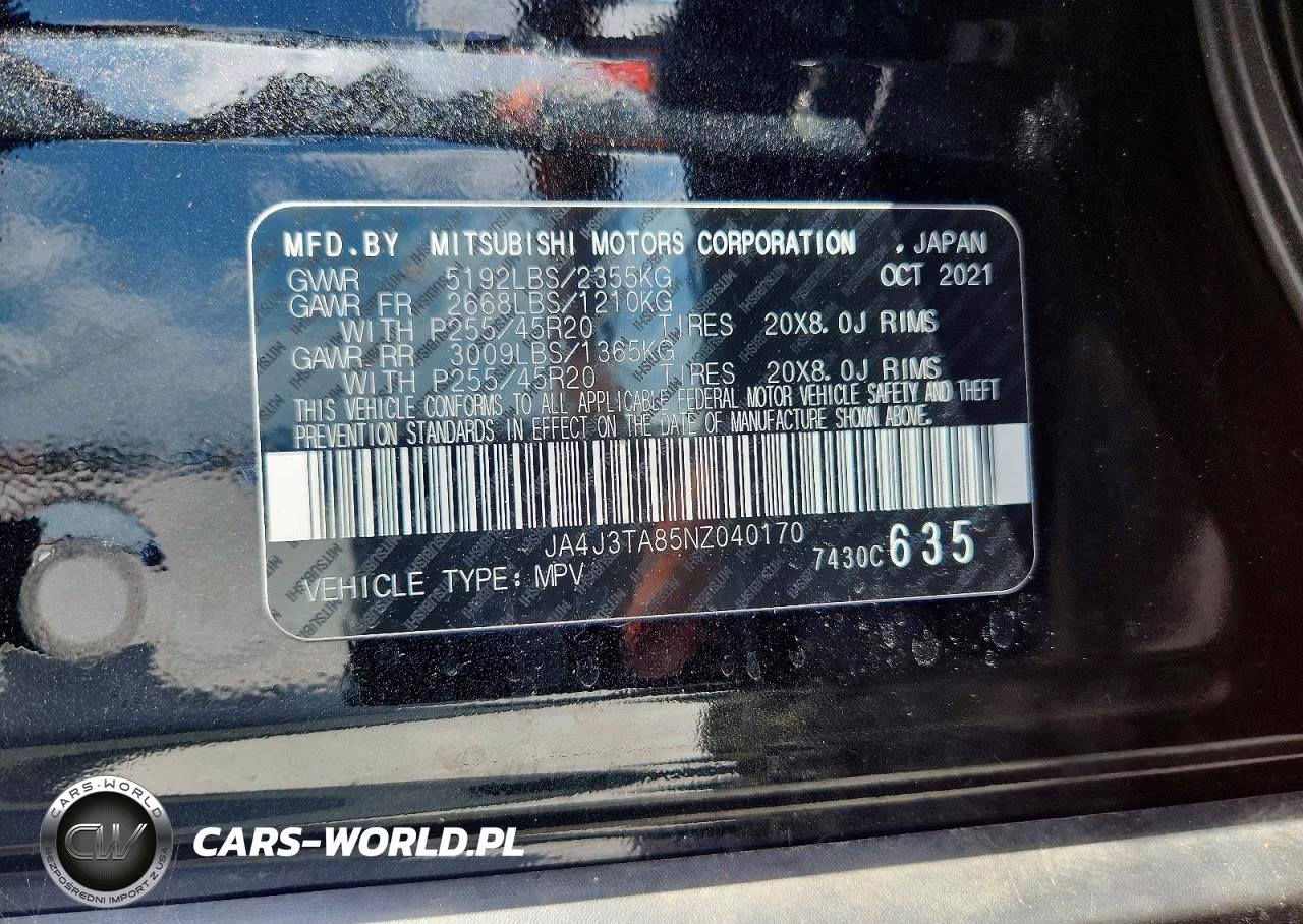 2022 Mitsubishi Outlander Es VIN:JA4J3TA85NZ040170 - 13