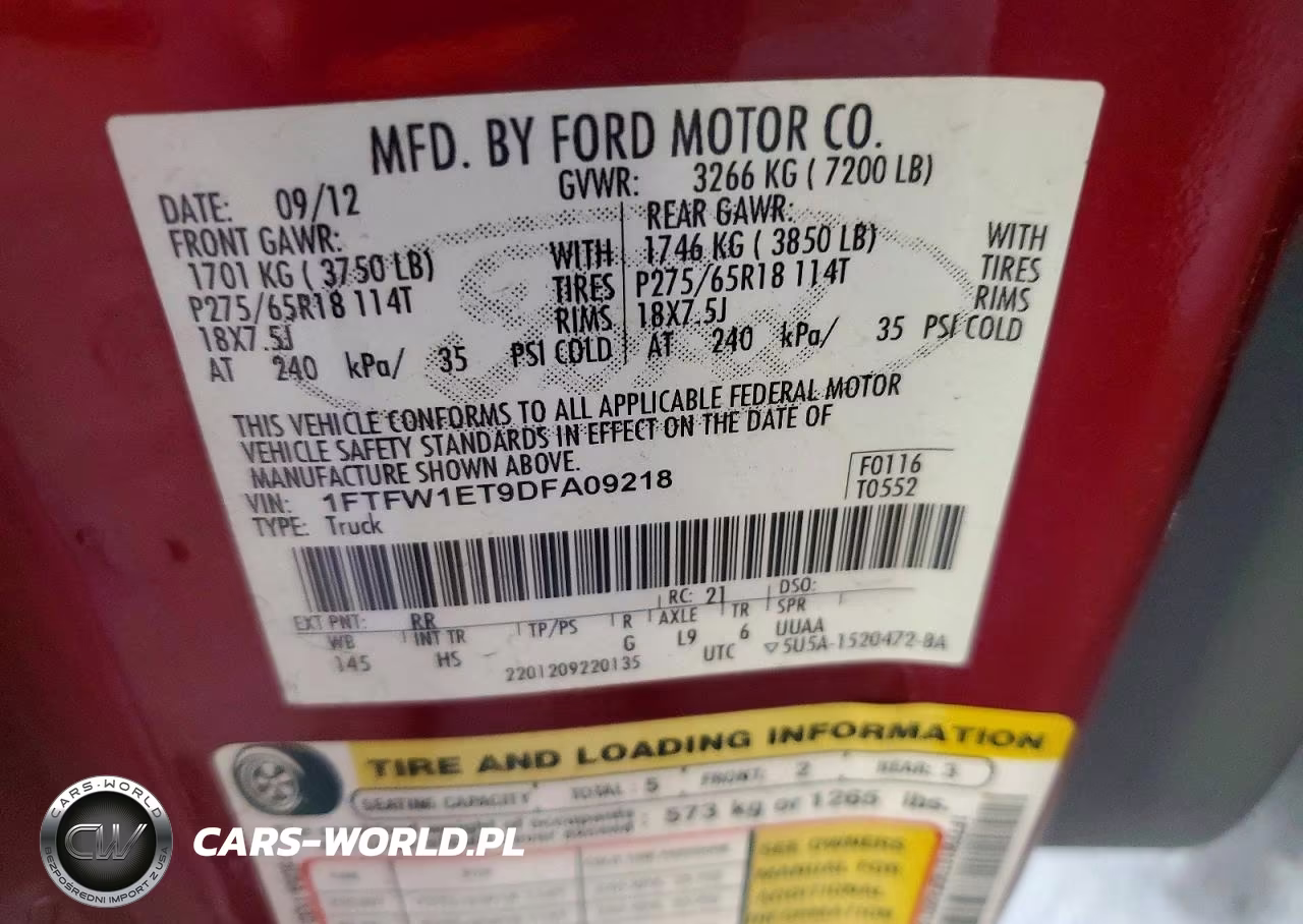 2013 Ford F150 Supercrew VIN:1FTFW1ET9DFA09218 - 12
