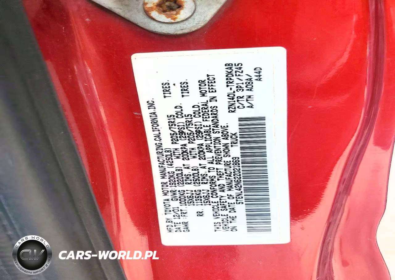 2002 Toyota Tacoma Base VIN:5TENL42N62Z021869 - 12