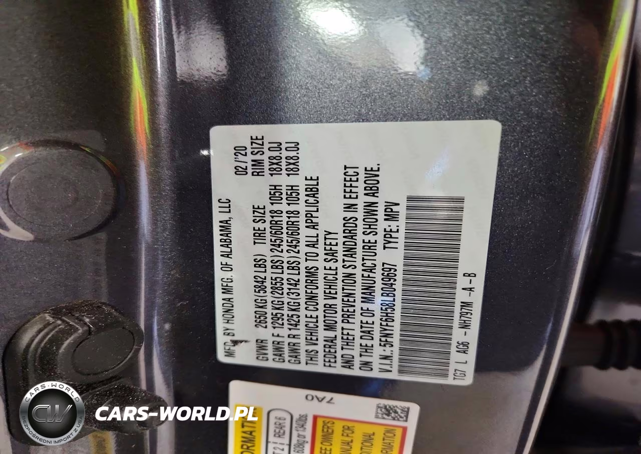 2020 Honda Pilot Exl VIN:5FNYF6H58LB049697 - 13
