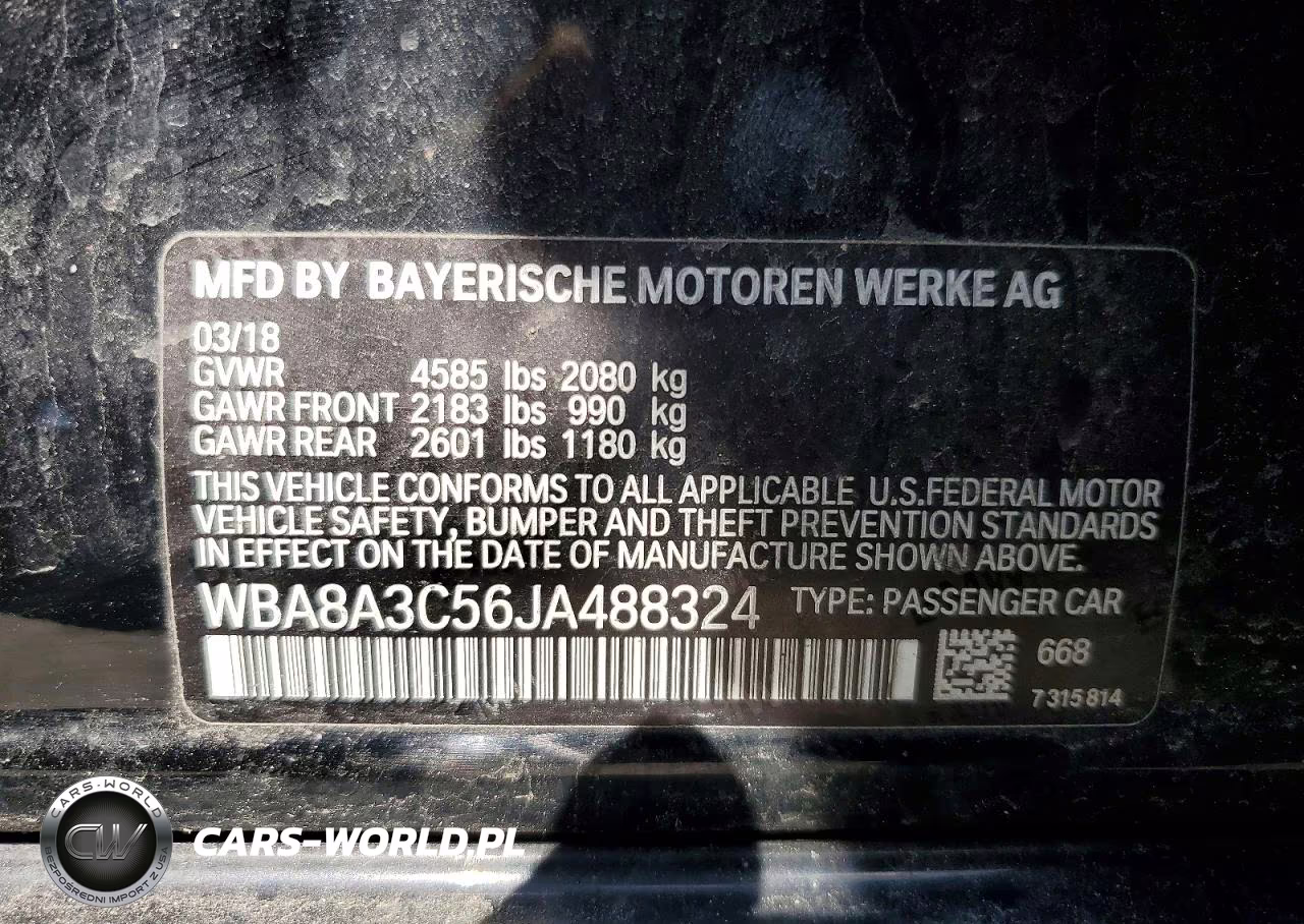 2018 BMW 320 Xi VIN:WBA8A3C56JA488324 - 12