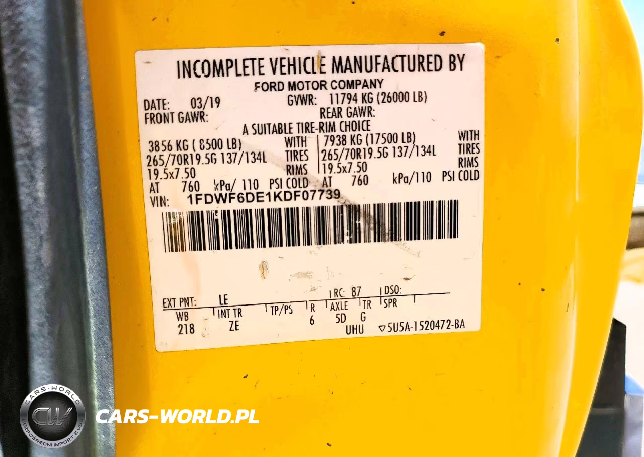 2019 Ford F650 Super Duty VIN:1FDWF6DE1KDF07739 - 13