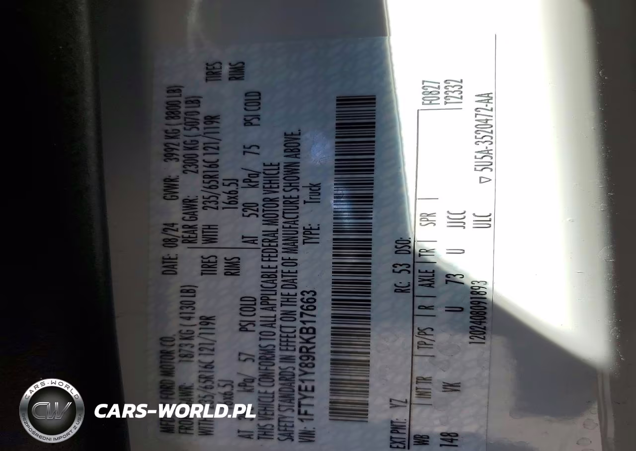 2024 Ford Transit 150 Delivery Van VIN:1FTYE1Y89RKB17663 - 13