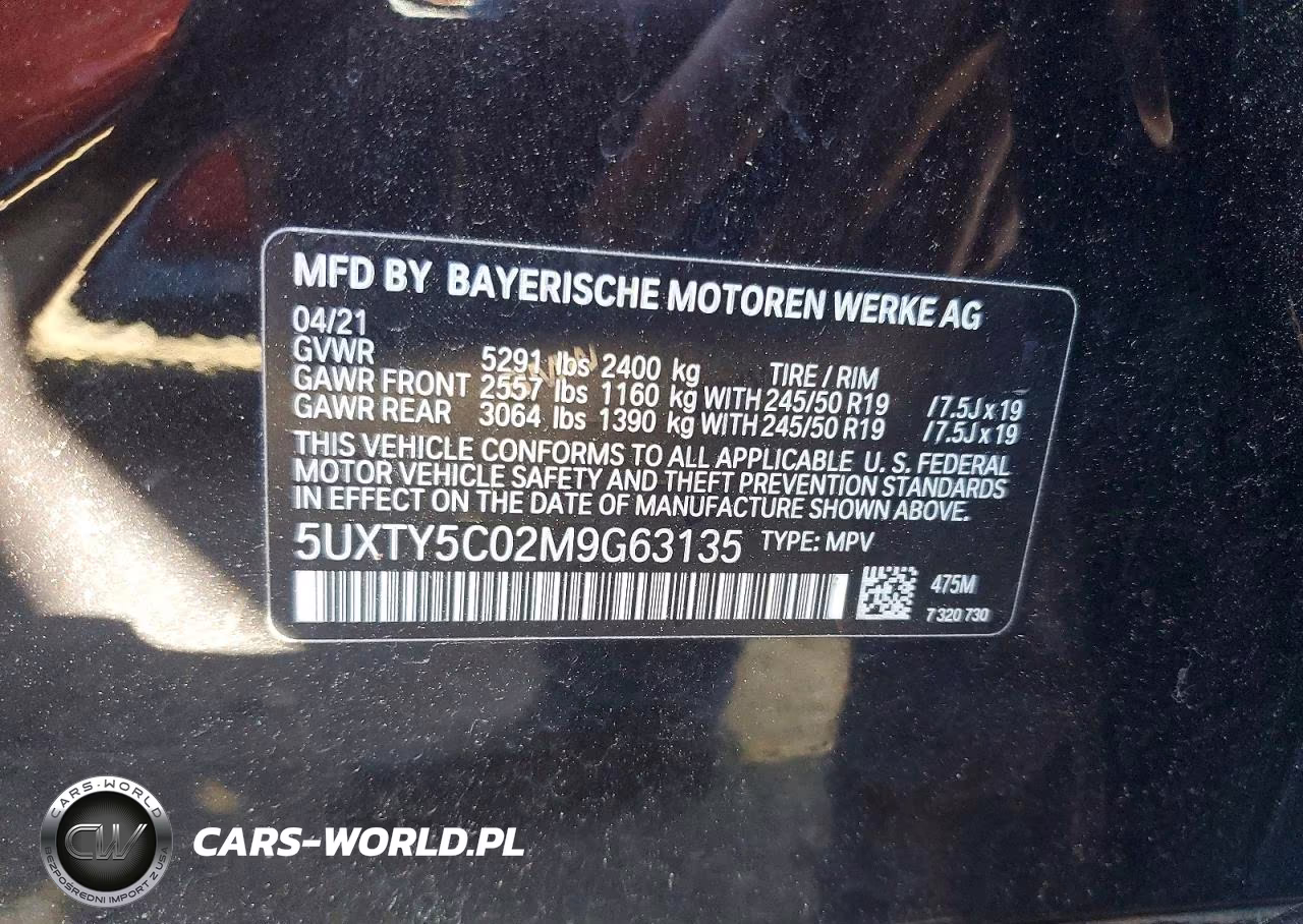 2021 BMW X3 xDrive30I VIN:5UXTY5C02M9G63135 - 13