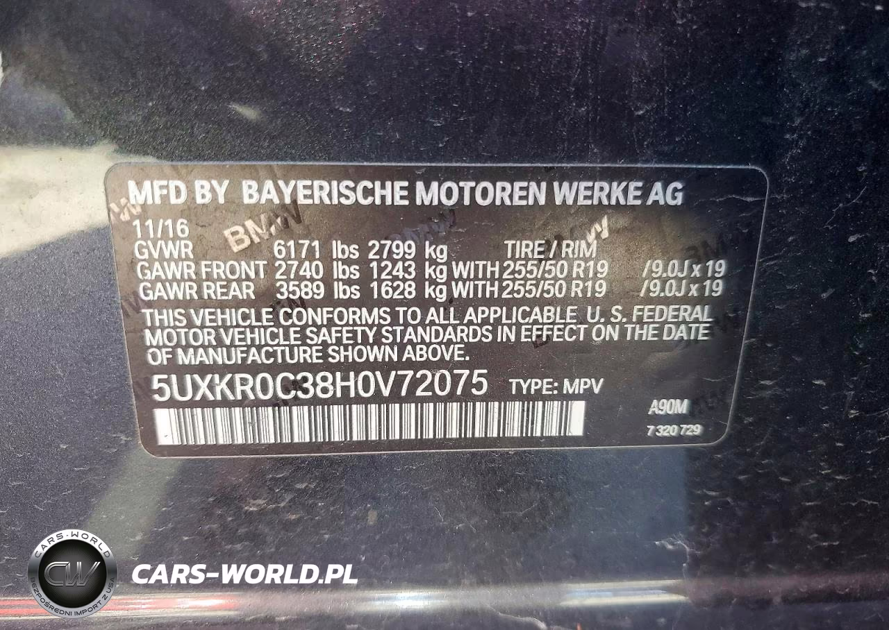 2017 BMW X5 xDrive35I VIN:5UXKR0C38H0V72075 - 12