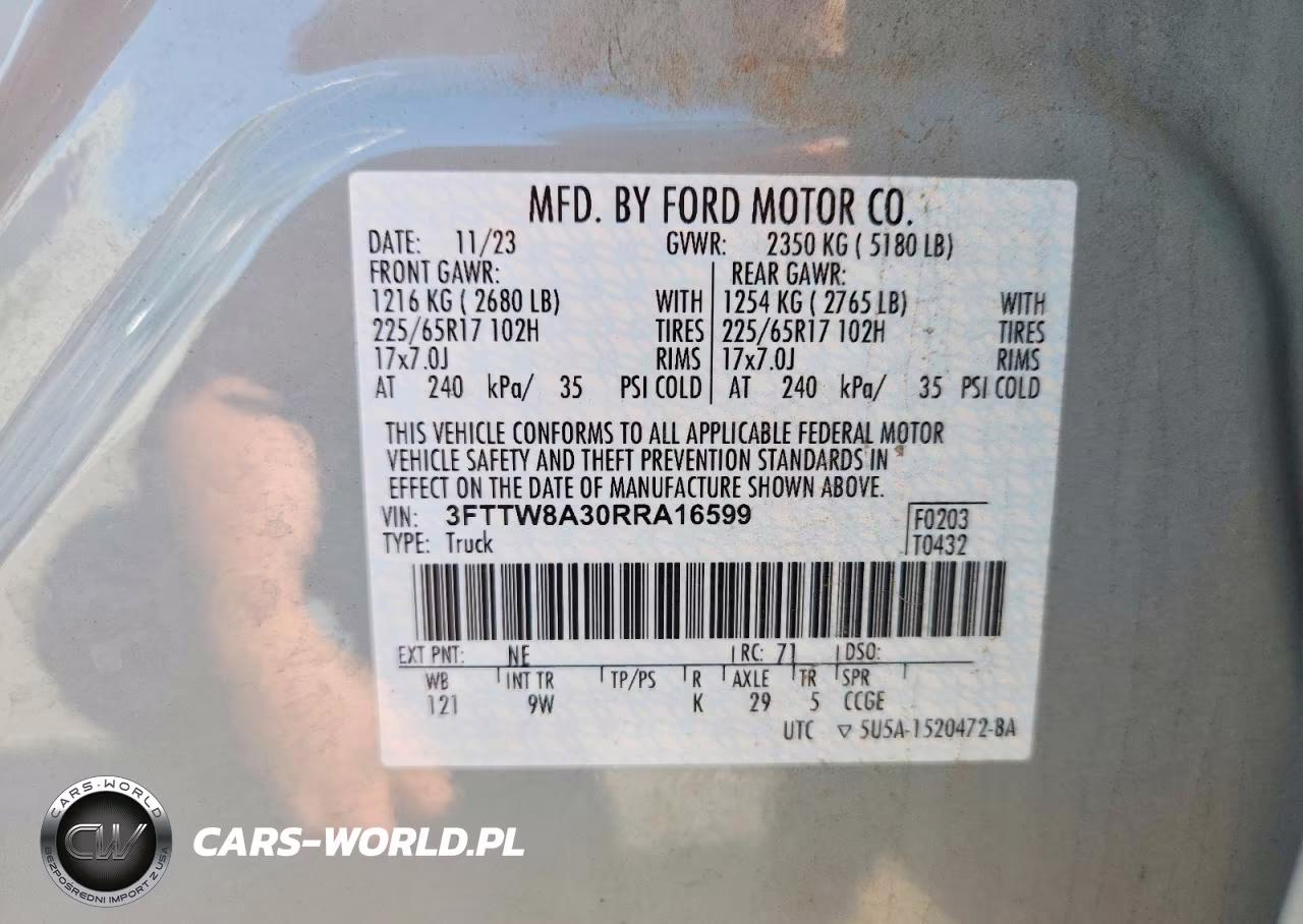 2024 Ford Maverick Xl VIN:3FTTW8A30RRA16599 - 12