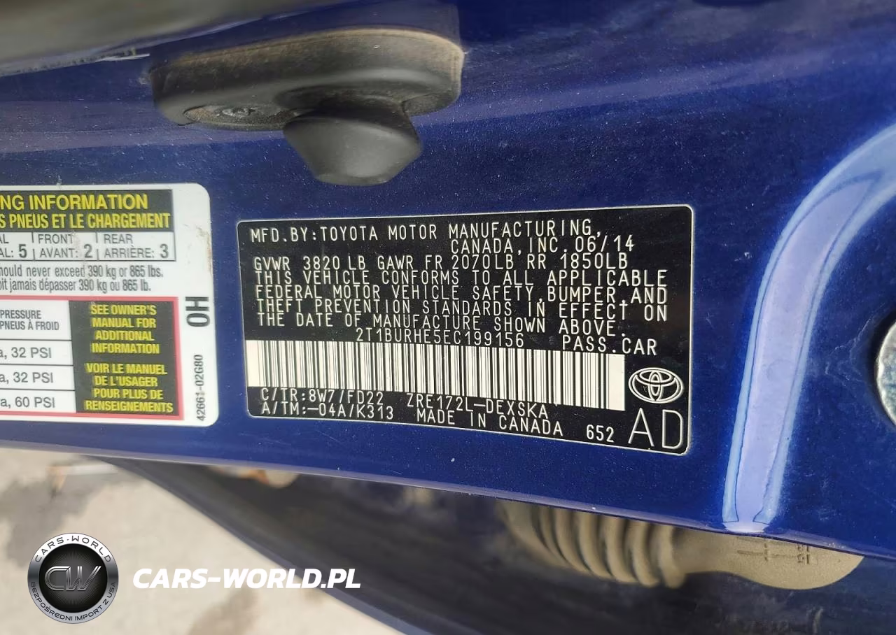 2014 Toyota Corolla S Plus VIN:2T1BURHE5EC199156 - 12