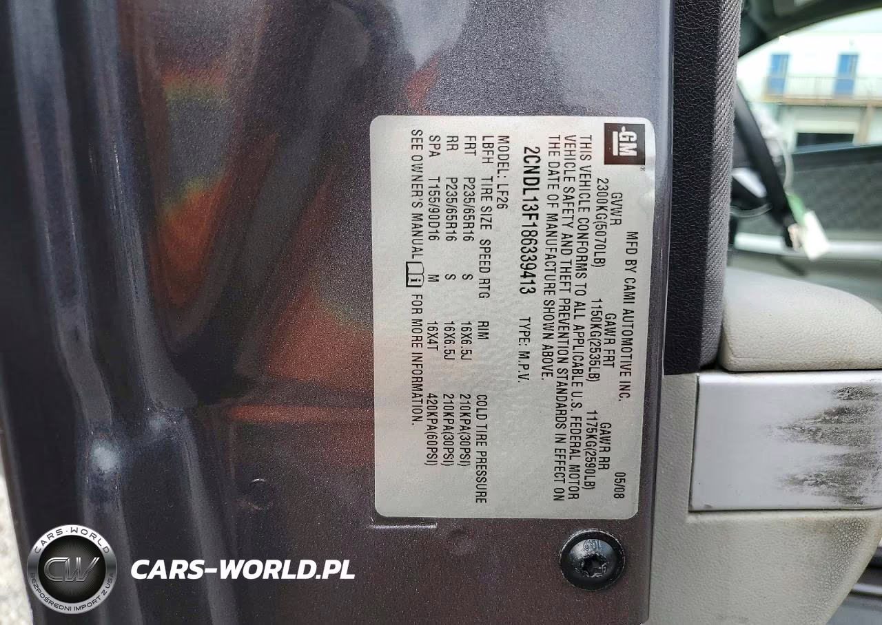 2008 Chevrolet Equinox Ls VIN:2CNDL13F186339413 - 13