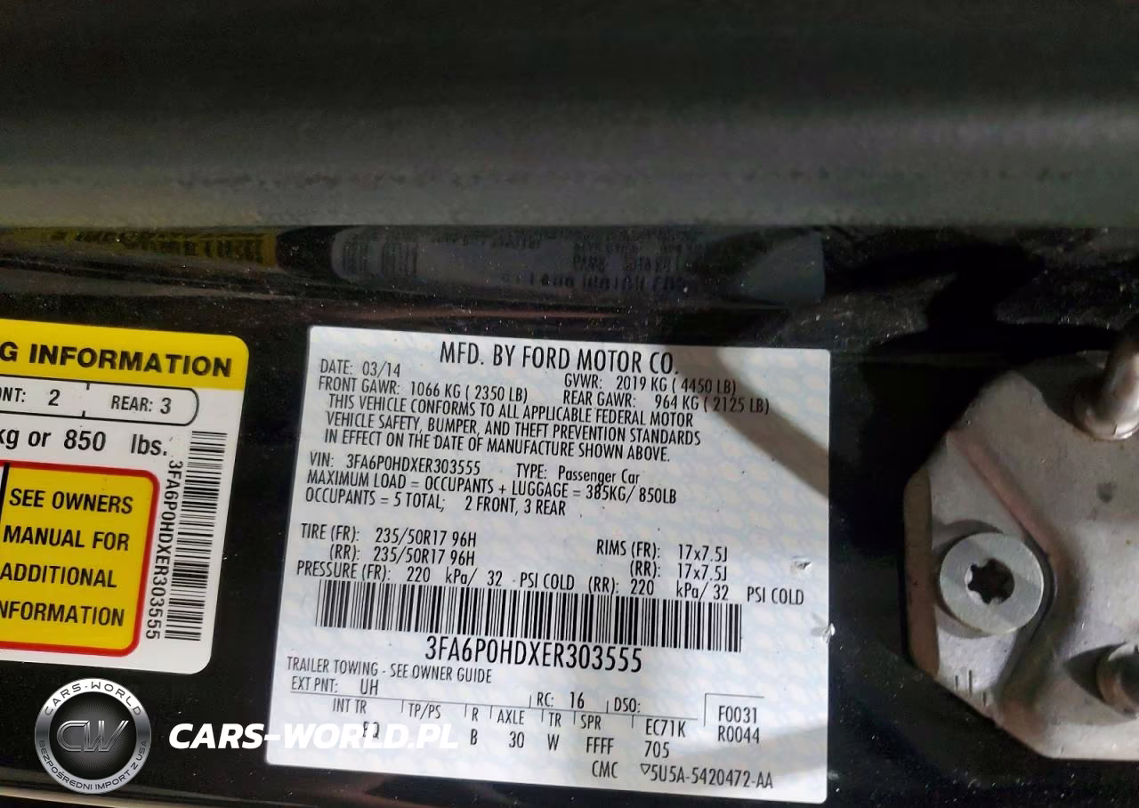 2014 Ford Fusion Se VIN:3FA6P0HDXER303555 - 12
