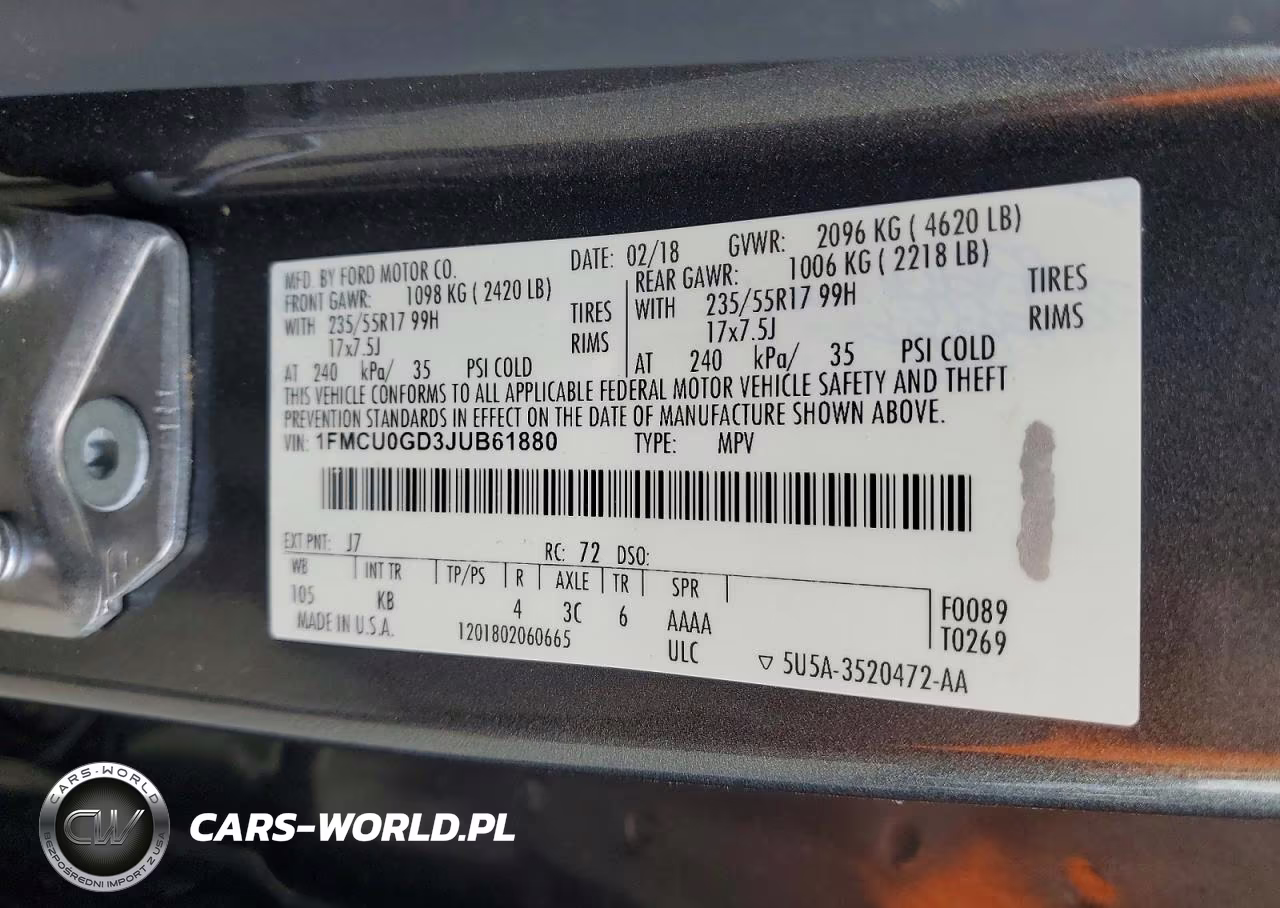 2018 Ford Escape VIN:1FMCU0GD3JUB61880 - 13