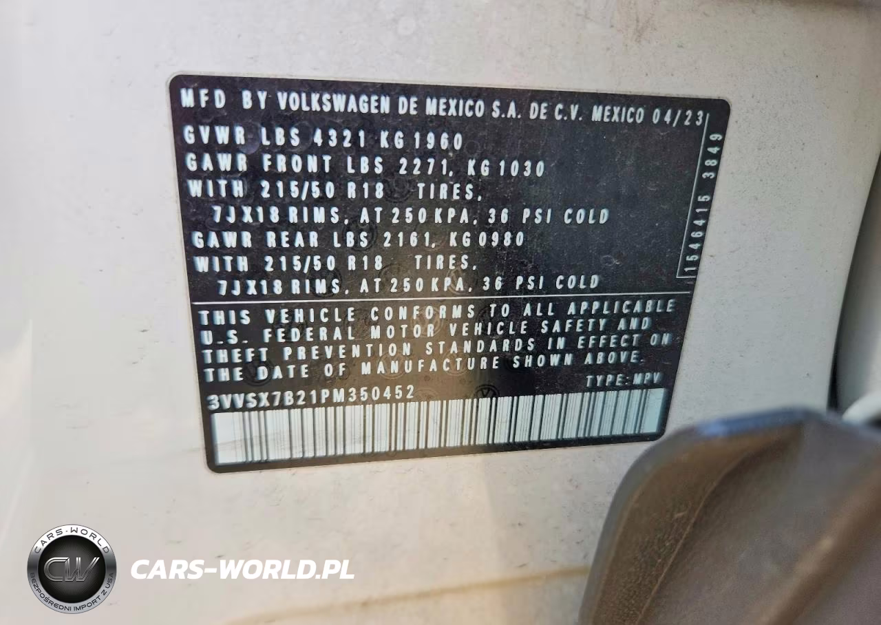 2023 Volkswagen Taos Se VIN:3VVSX7B21PM350452 - 14