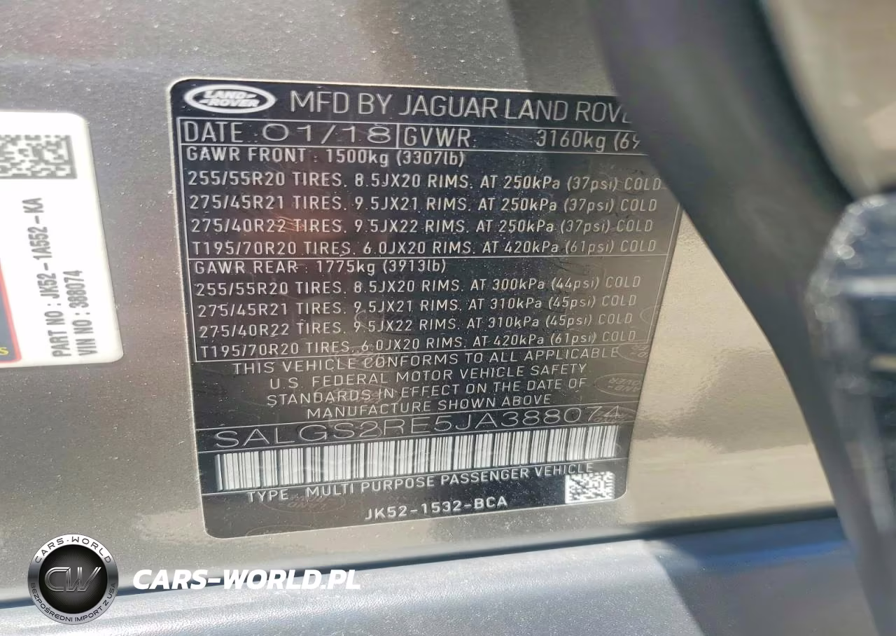 2018 Land Rover Range Rover Supercharged VIN:SALGS2RE5JA388074 - 13
