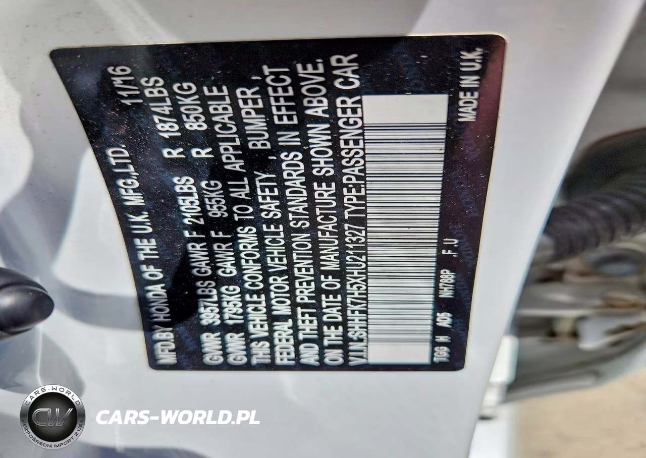 2017 Honda Civic Ex VIN:SHHFK7H5XHU211327 - 12