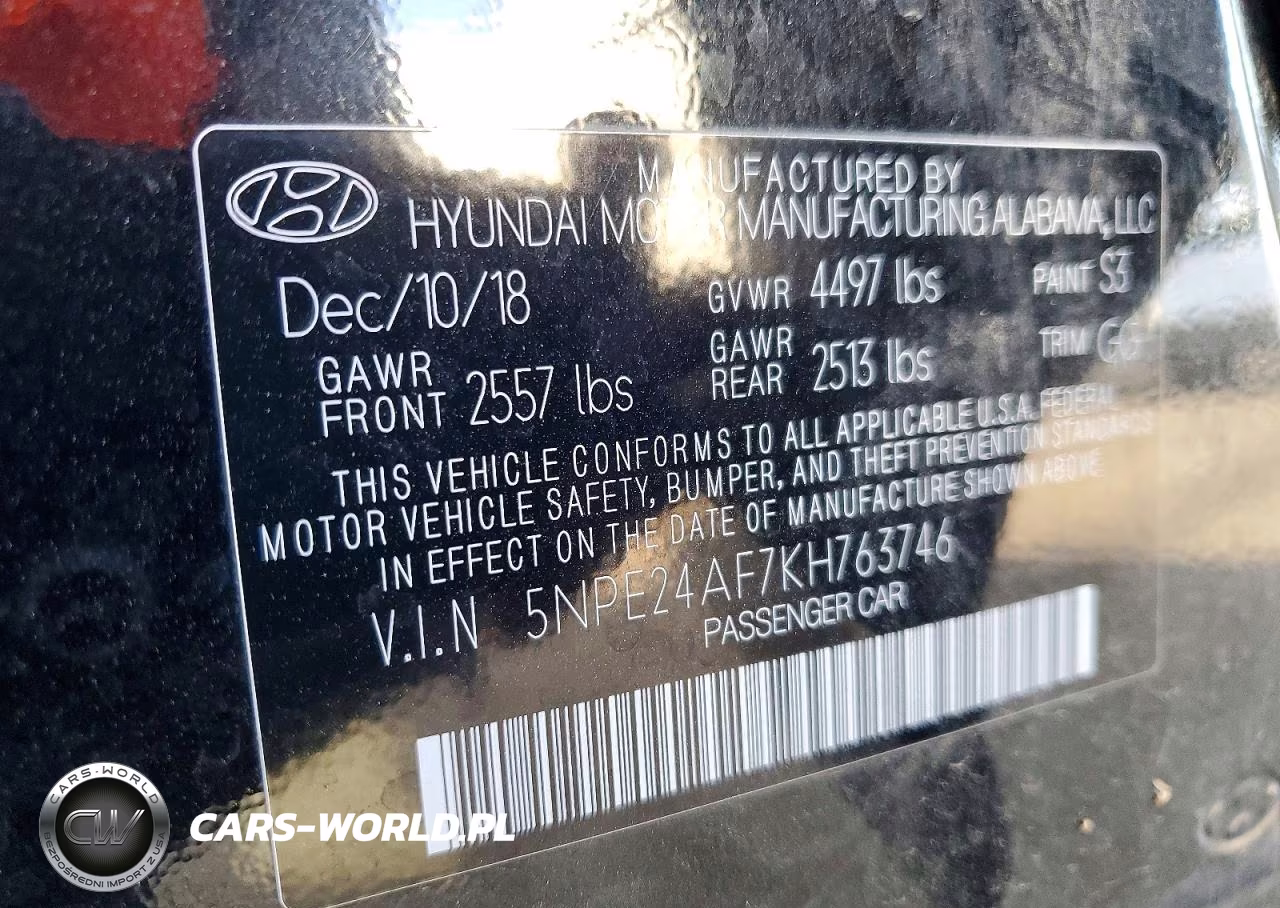2019 Hyundai Sonata Se VIN:5NPE24AF7KH763746 - 12