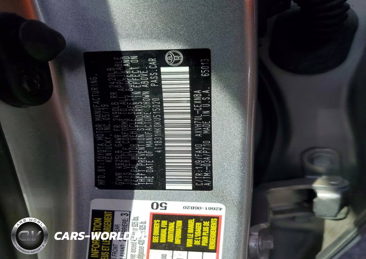 2019 Toyota Camry Le VIN:4T1B31HK0KU515020 - 12