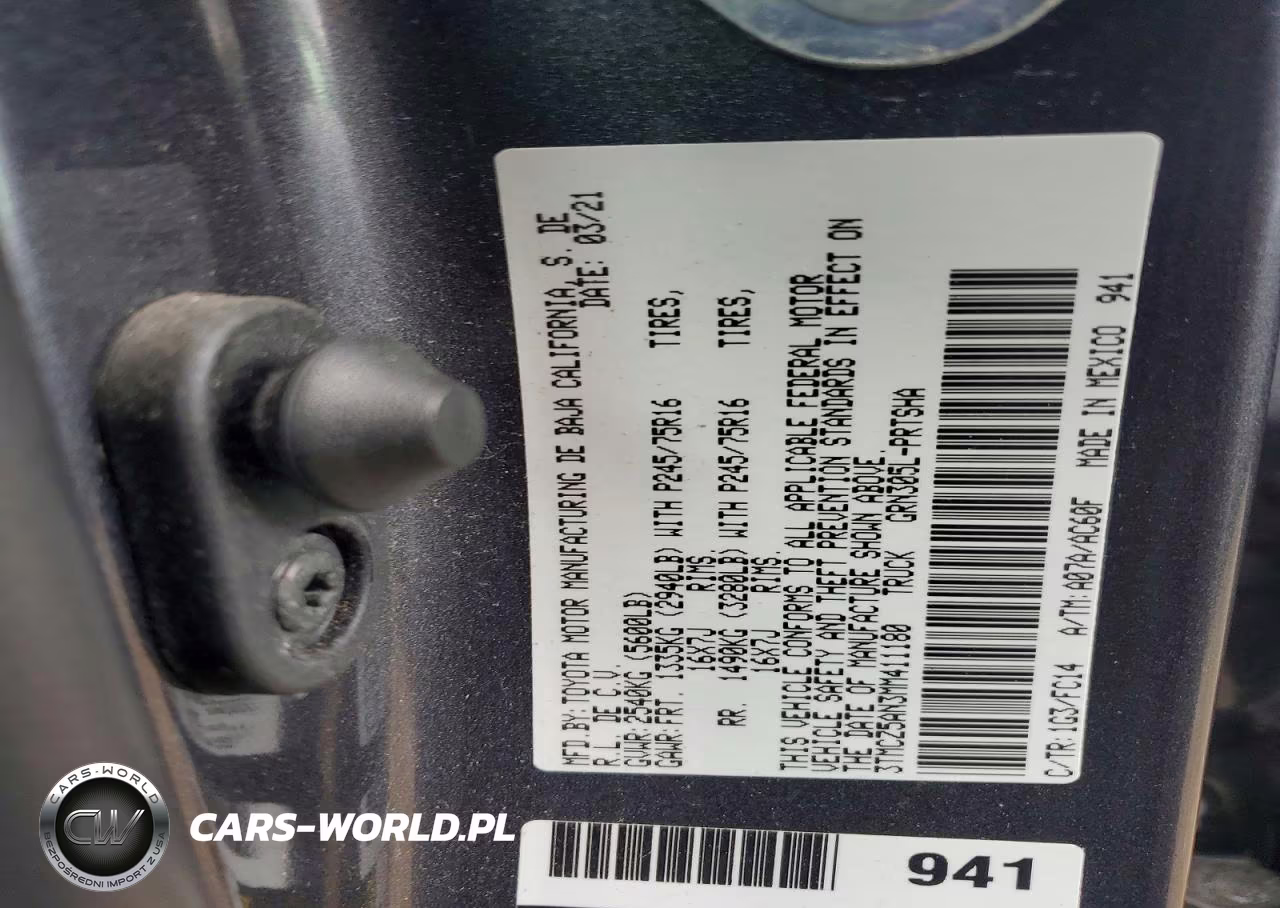 2021 Toyota Tacoma Sr5 V6 VIN:3TMCZ5AN3MM411180 - 12