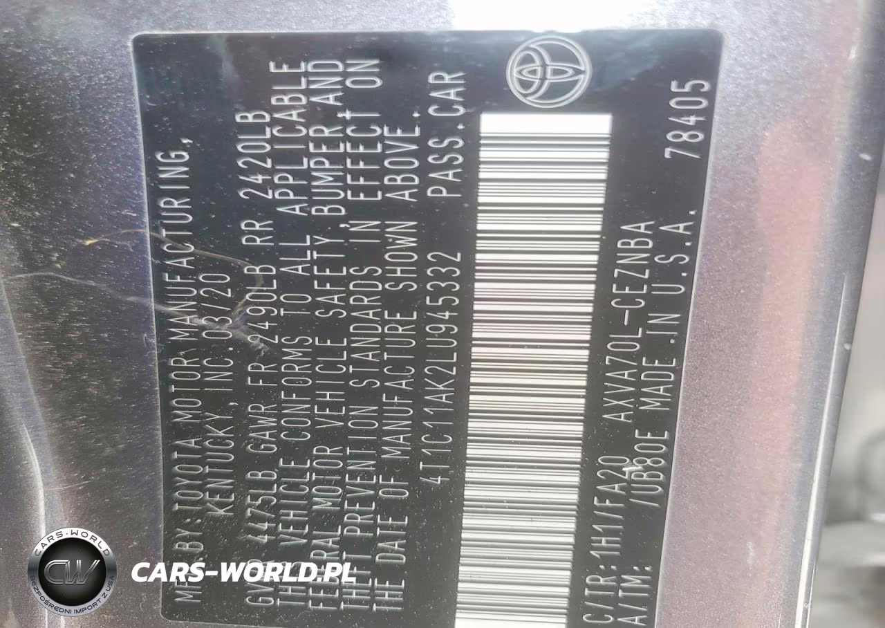 2020 Toyota Camry Le VIN:4T1C11AK2LU945332 - 12