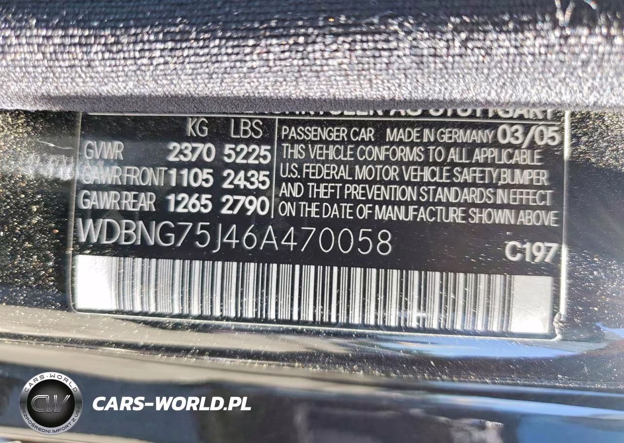2006 Mercedes-Benz S 500 VIN:WDBNG75J46A470058 - 12