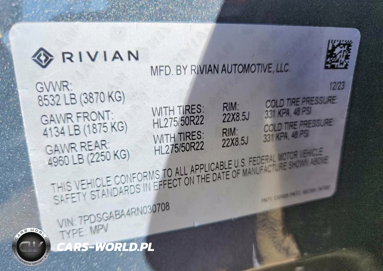 2024 Rivian R1S Adventure VIN:7PDSGABA4RN030708 - 13