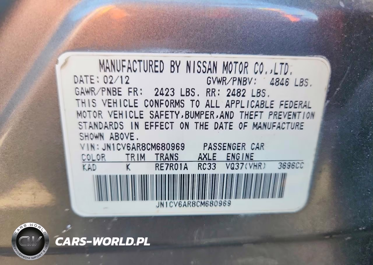 2012 Infiniti G37 Sedan X VIN:JN1CV6AR8CM680969 - 12