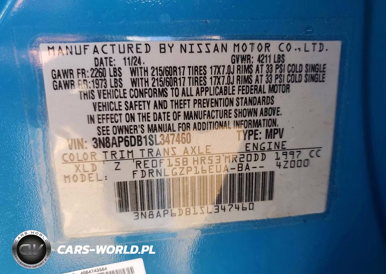 2025 Nissan Kicks Sr VIN:3N8AP6DB1SL347460 - 12