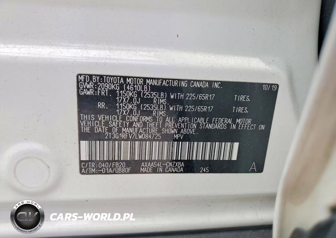 2020 Toyota Rav4 Le VIN:2T3G1RFV7LW084725 - 14