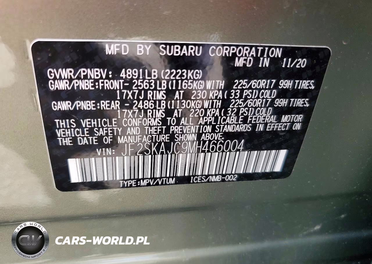 2021 Subaru Forester Premium VIN:JF2SKAJC9MH466004 - 13